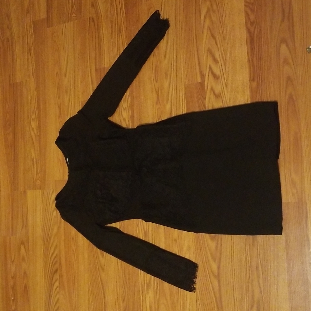 Black longsleeve lace mesh dress size small